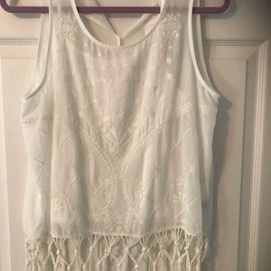 Cream dressy tank